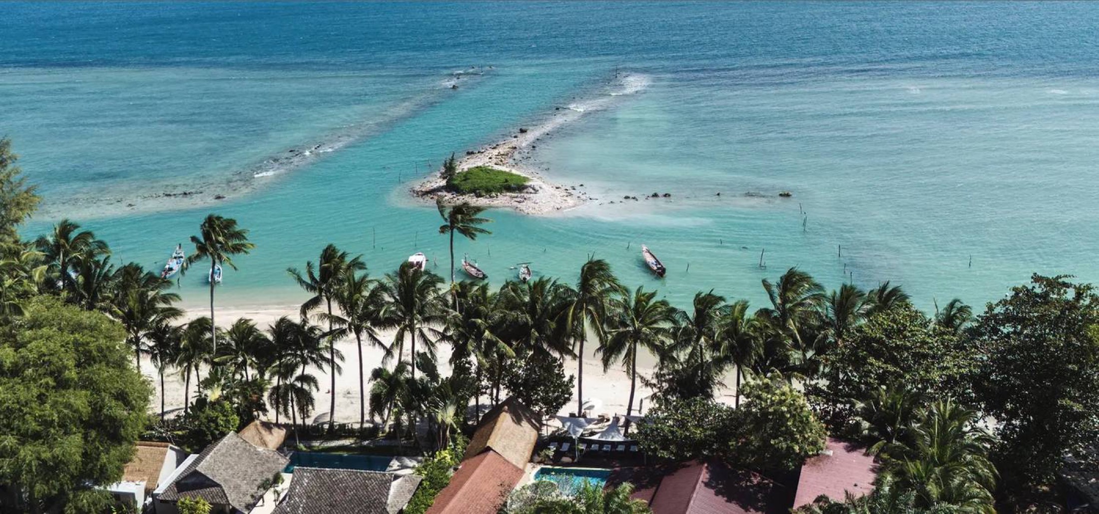 Aerial view of Samahita Retreat and Laem Sor beach